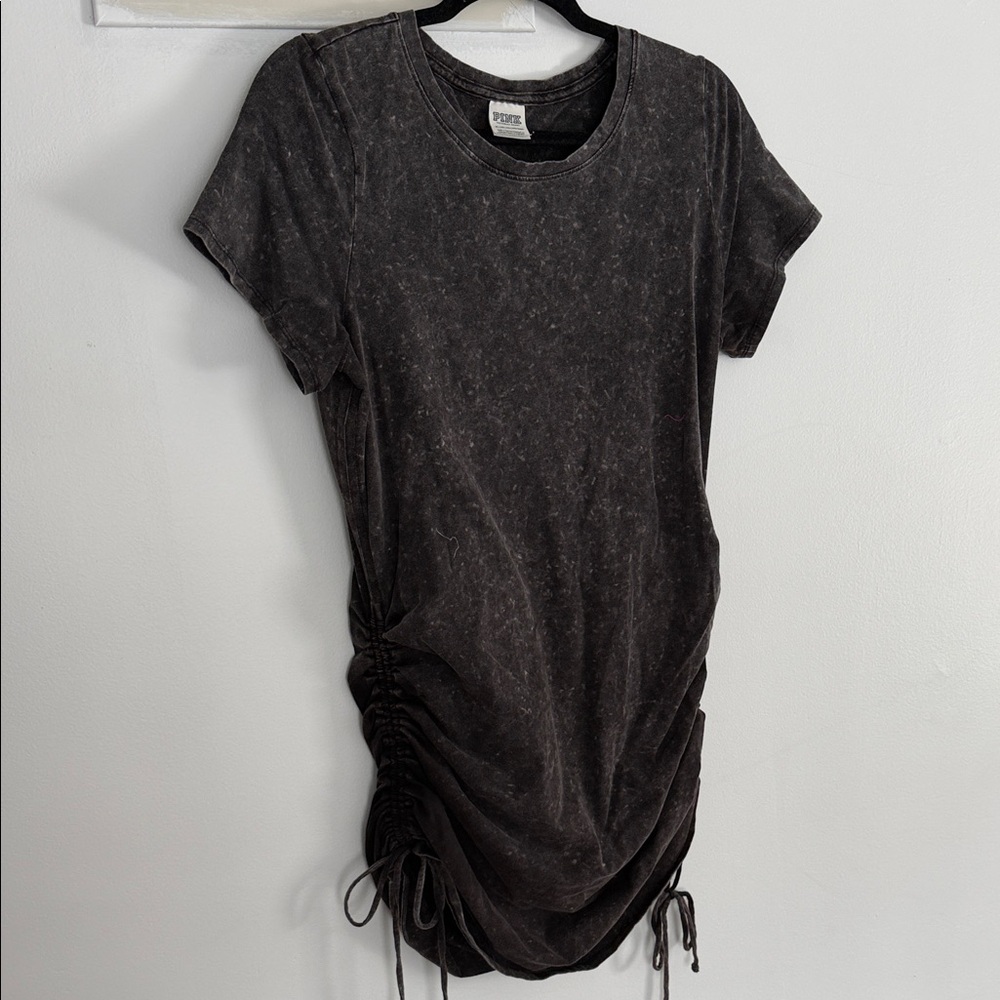 PINK Victoria's Secret Washed Black Crewneck T-shirt dress
